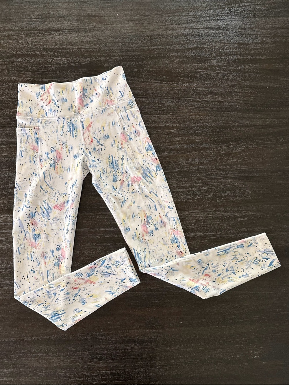 DSG Girls Medium 10/12 White with Multiile Colors Leggings NWT